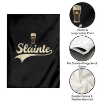 Funny Slainte Cheers Stout Beer Irish Shamrock St Patrick's Day Garden Flag