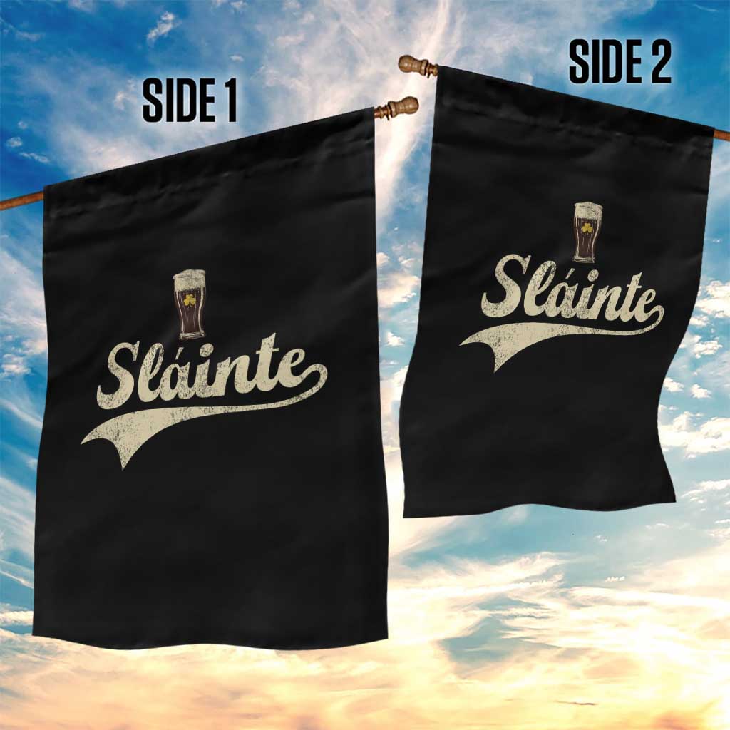 Funny Slainte Cheers Stout Beer Irish Shamrock St Patrick's Day Garden Flag