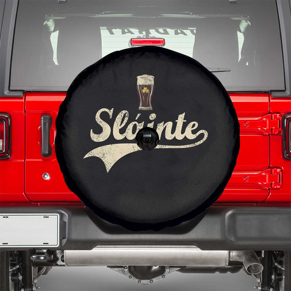 Funny Slainte Cheers Stout Beer Irish Shamrock St Patrick's Day Spare Tire Cover