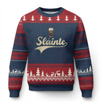 Funny Slainte Cheers Stout Beer Irish Shamrock St Patrick's Day Ugly Christmas Sweater