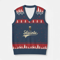 Funny Slainte Cheers Stout Beer Irish Shamrock St Patrick's Day V-Neck Knit Sweater Vest