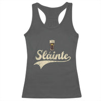 Funny Slainte Cheers Stout Beer Irish Shamrock St Patrick's Day Racerback Tank Top