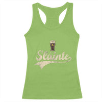 Funny Slainte Cheers Stout Beer Irish Shamrock St Patrick's Day Racerback Tank Top
