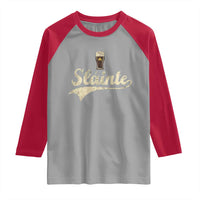 Funny Slainte Cheers Stout Beer Irish Shamrock St Patrick's Day Raglan Shirt