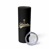 Funny Slainte Cheers Stout Beer Irish Shamrock St Patrick's Day Skinny Tumbler