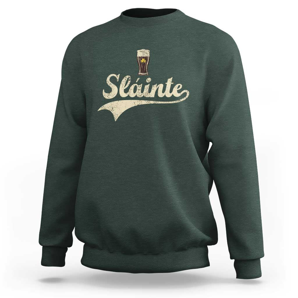 Funny Slainte Cheers Stout Beer Irish Shamrock St Patrick's Day Sweatshirt