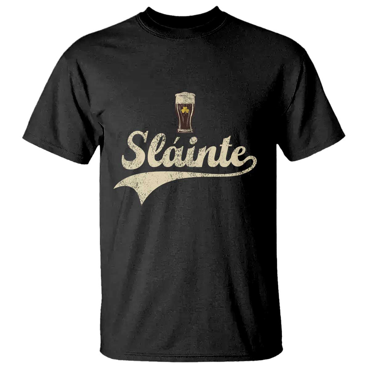 Funny Slainte Cheers Stout Beer Irish Shamrock St Patrick's Day T Shirt