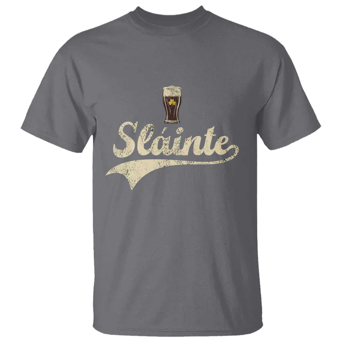Funny Slainte Cheers Stout Beer Irish Shamrock St Patrick's Day T Shirt