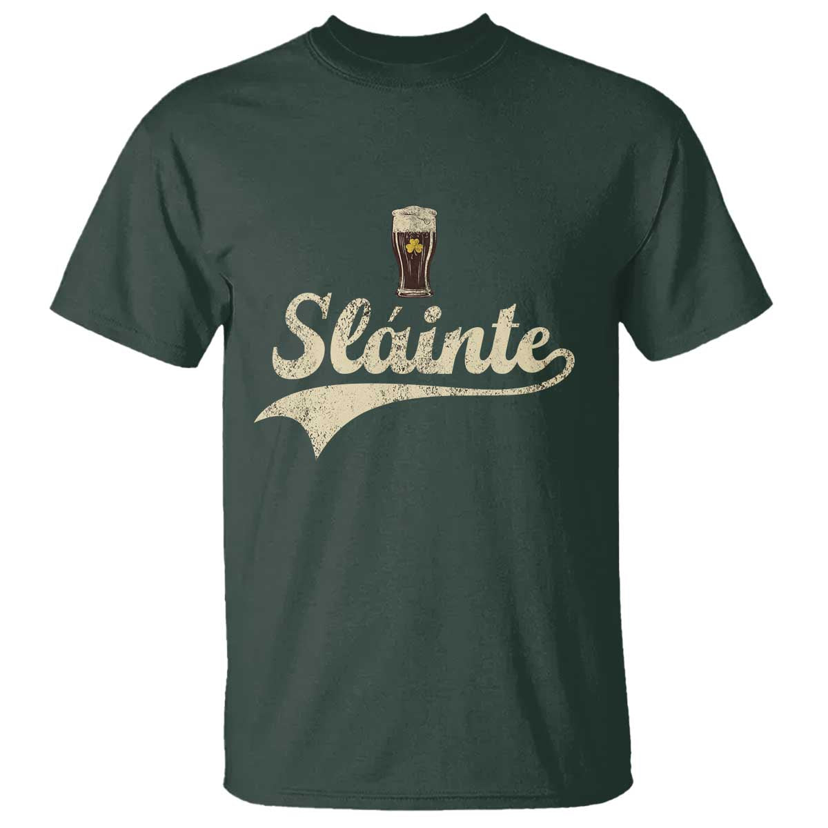 Funny Slainte Cheers Stout Beer Irish Shamrock St Patrick's Day T Shirt
