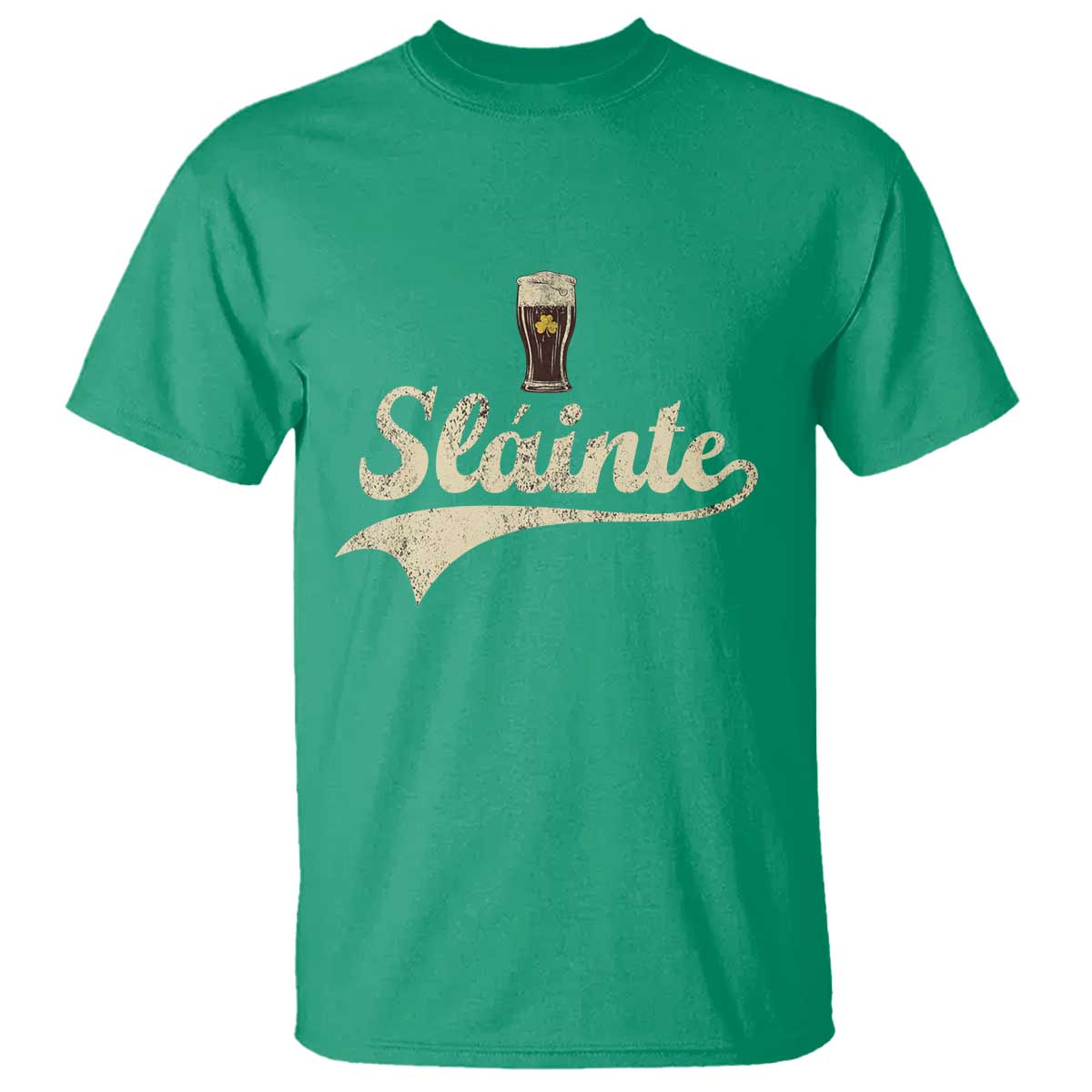 Funny Slainte Cheers Stout Beer Irish Shamrock St Patrick's Day T Shirt