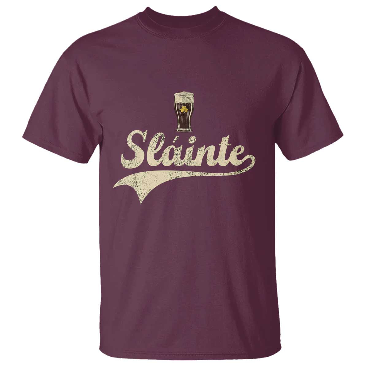 Funny Slainte Cheers Stout Beer Irish Shamrock St Patrick's Day T Shirt