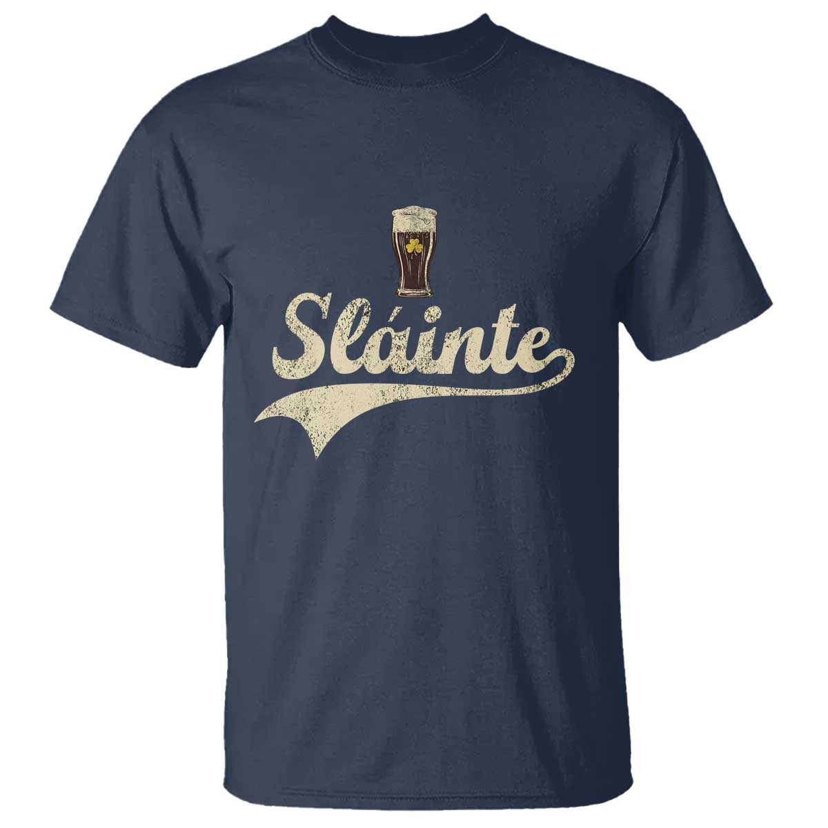 Funny Slainte Cheers Stout Beer Irish Shamrock St Patrick's Day T Shirt