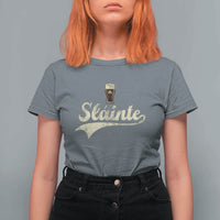 Funny Slainte Cheers Stout Beer Irish Shamrock St Patrick's Day T Shirt For Women