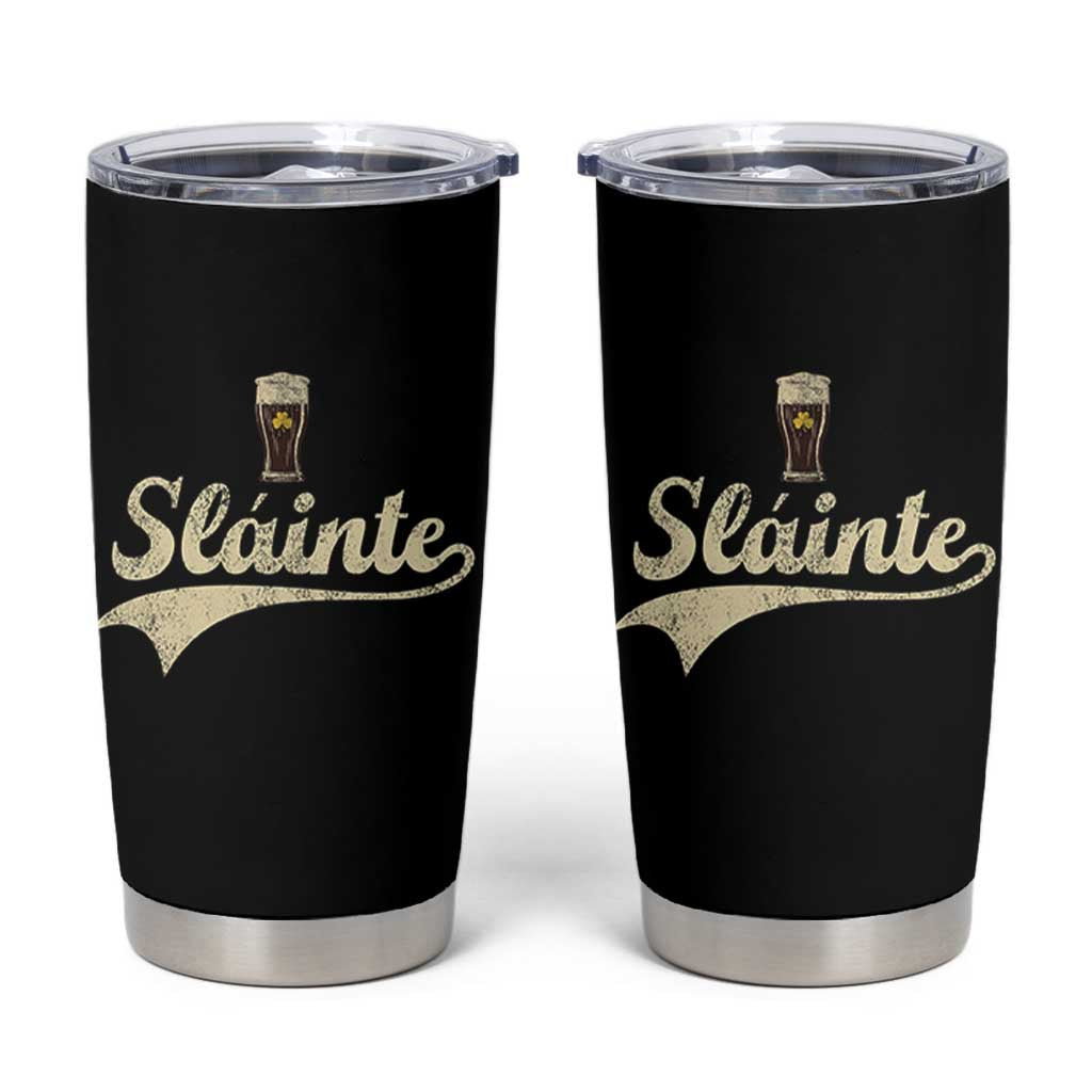 Funny Slainte Cheers Stout Beer Irish Shamrock St Patrick's Day Tumbler Cup