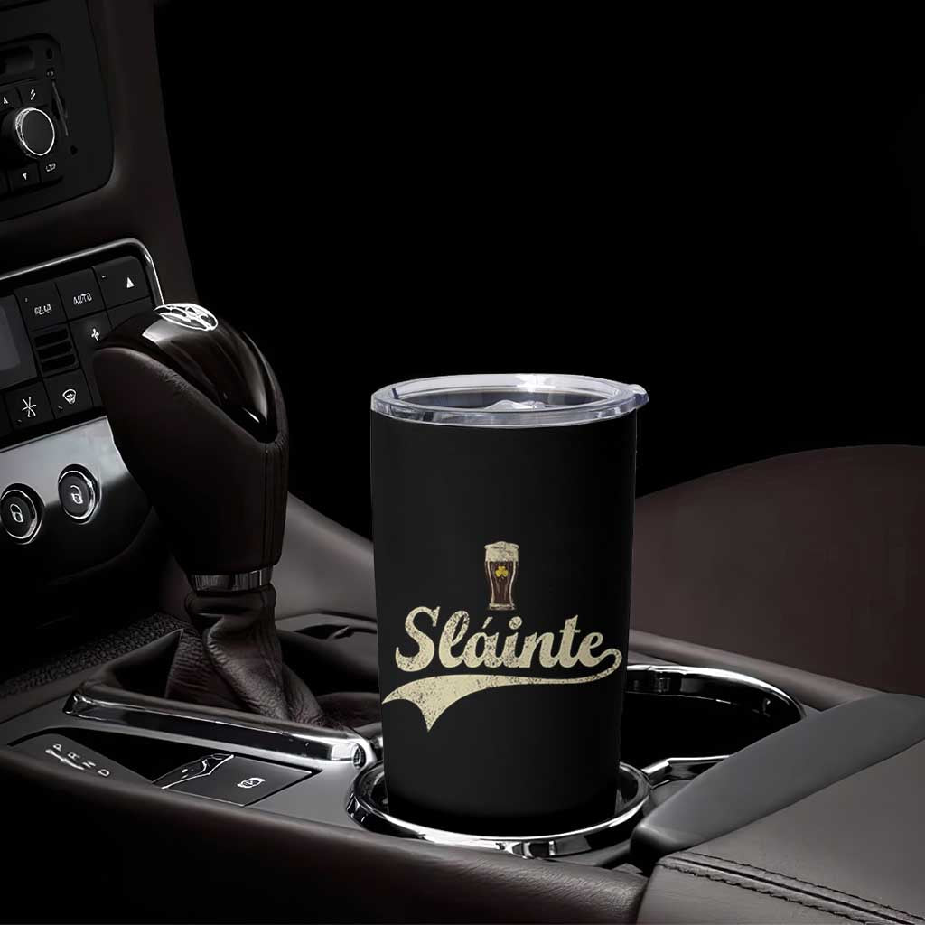 Funny Slainte Cheers Stout Beer Irish Shamrock St Patrick's Day Tumbler Cup