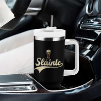 Funny Slainte Cheers Stout Beer Irish Shamrock St Patrick's Day Tumbler With Handle