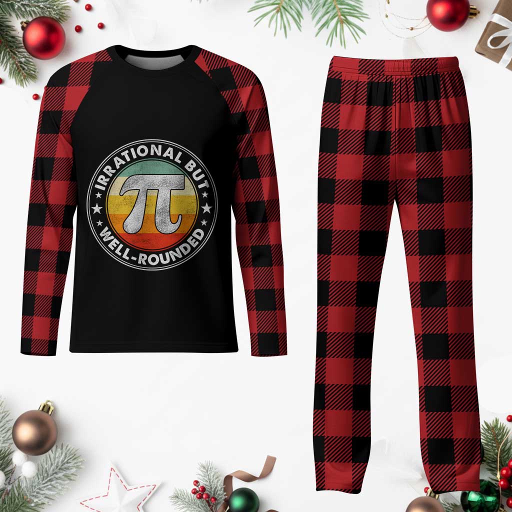 Funny Irrational But Well Rounded Pi Day Plaid Pajama Set