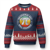 Funny Irrational But Well Rounded Pi Day Ugly Christmas Sweater