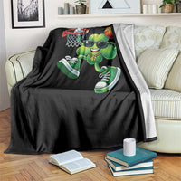 Funny 67 Meme Six Seven Basketball Shamrock St Patricks Day Throw Blanket