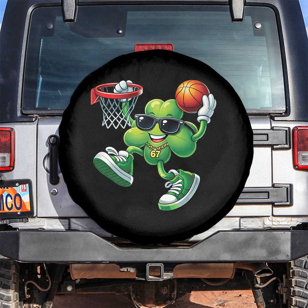 Funny 67 Meme Six Seven Basketball Shamrock St Patricks Day Spare Tire Cover