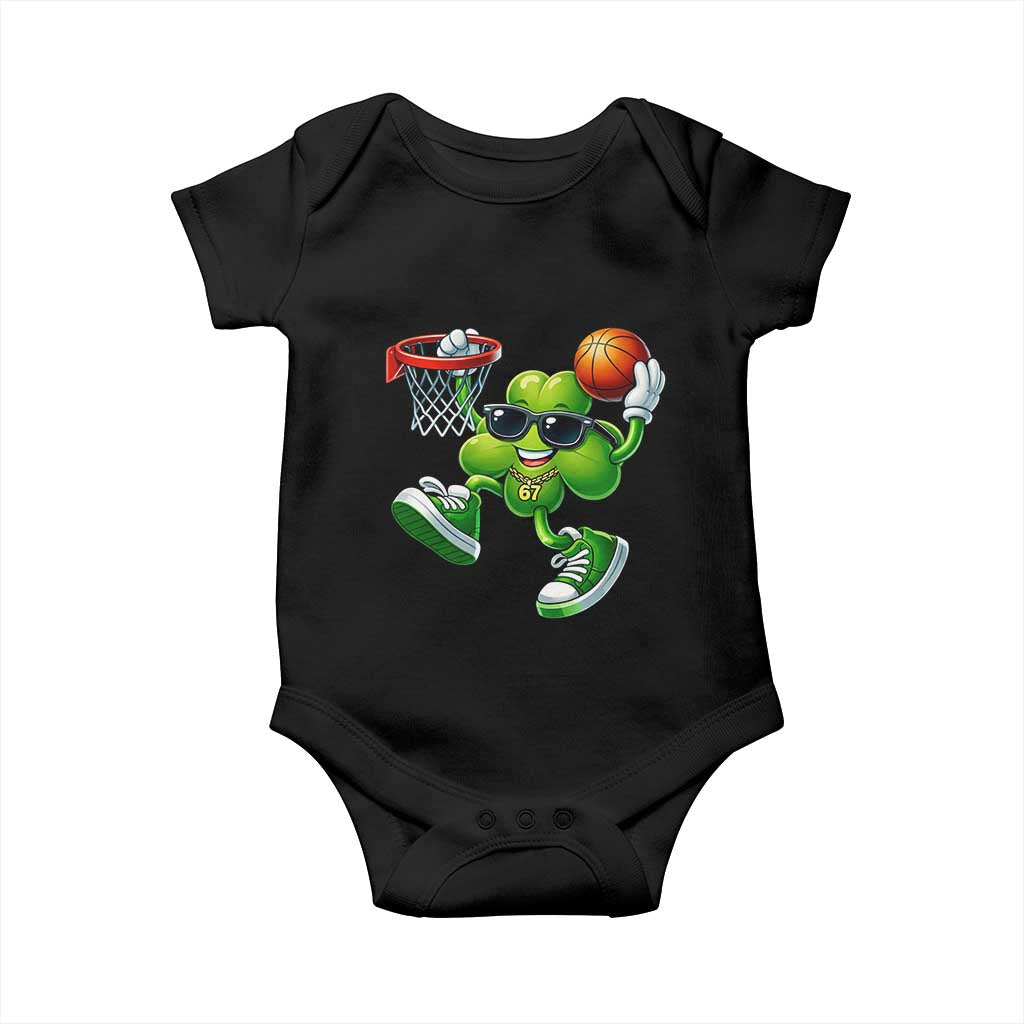 Funny 67 Meme Six Seven Basketball Shamrock St Patricks Day Baby Onesie