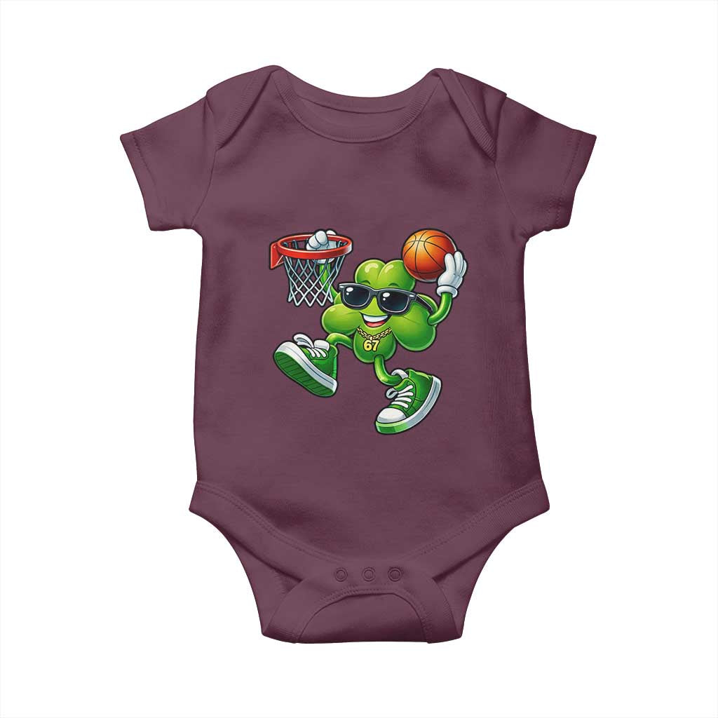 Funny 67 Meme Six Seven Basketball Shamrock St Patricks Day Baby Onesie