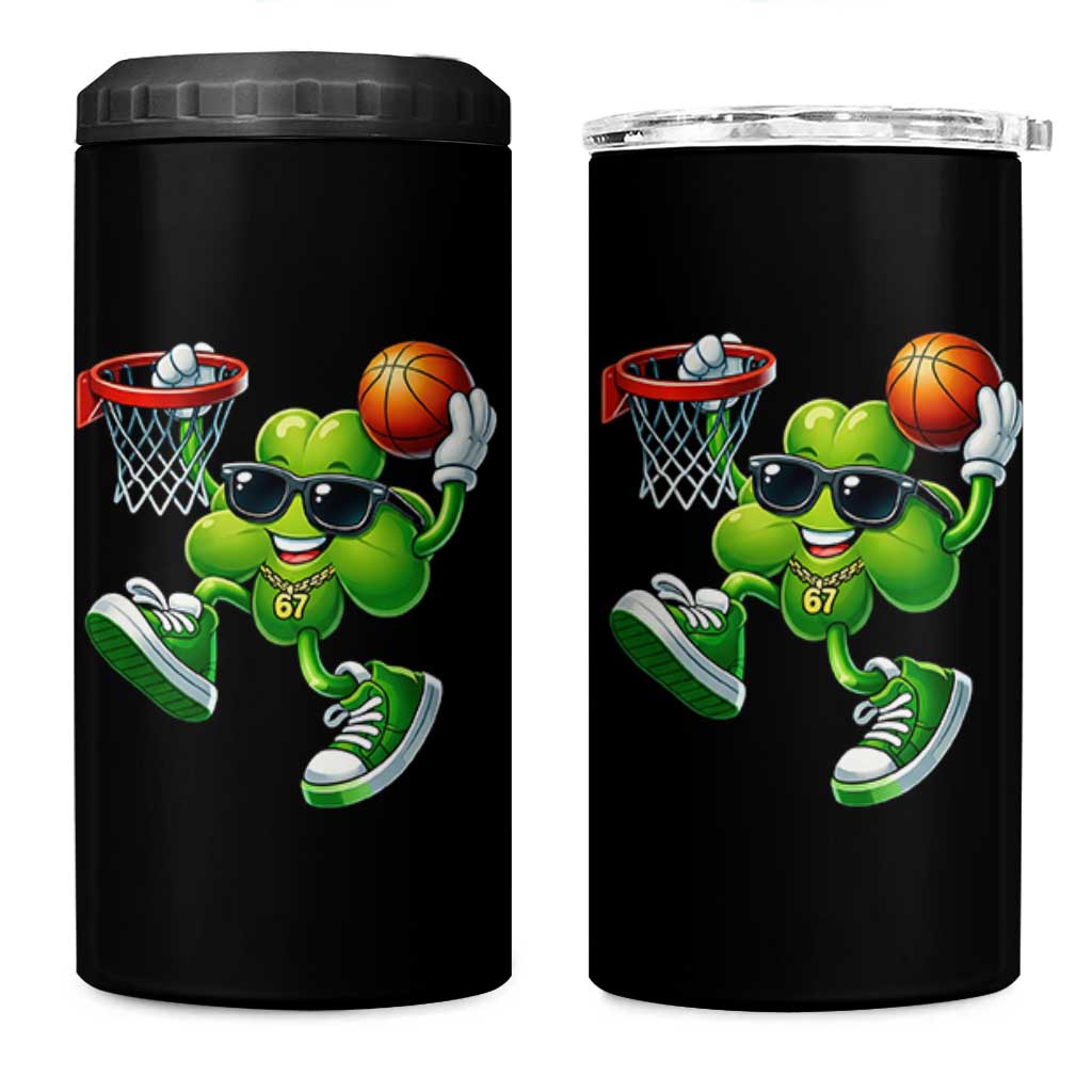 Funny 67 Meme Six Seven Basketball Shamrock St Patricks Day 4 in 1 Can Cooler Tumbler