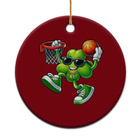 Funny 67 Meme Six Seven Basketball Shamrock St Patricks Day Ceramic Ornament