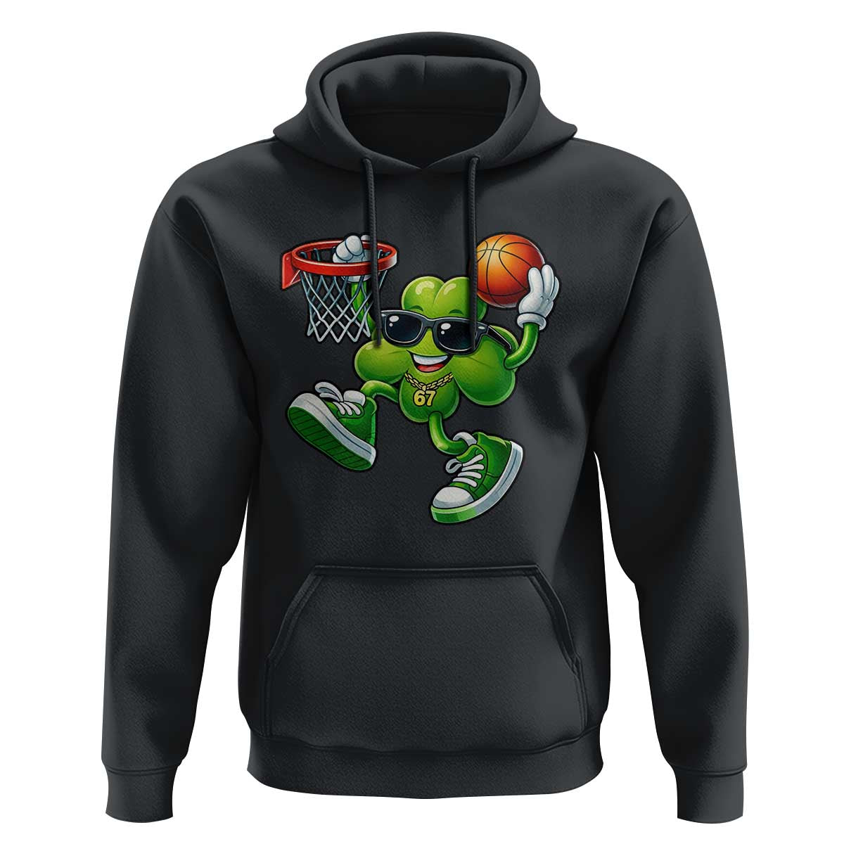 Funny 67 Meme Six Seven Basketball Shamrock St Patricks Day Hoodie