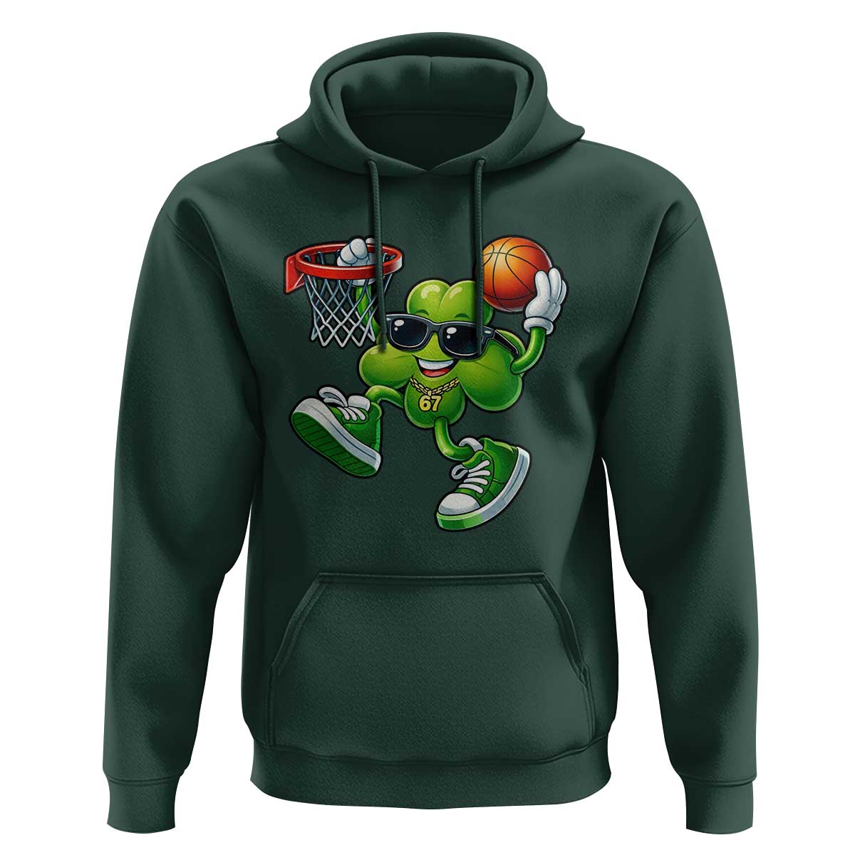 Funny 67 Meme Six Seven Basketball Shamrock St Patricks Day Hoodie
