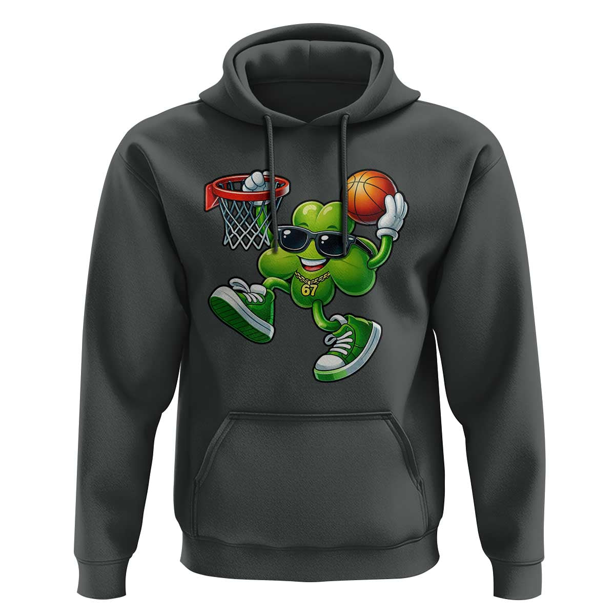 Funny 67 Meme Six Seven Basketball Shamrock St Patricks Day Hoodie