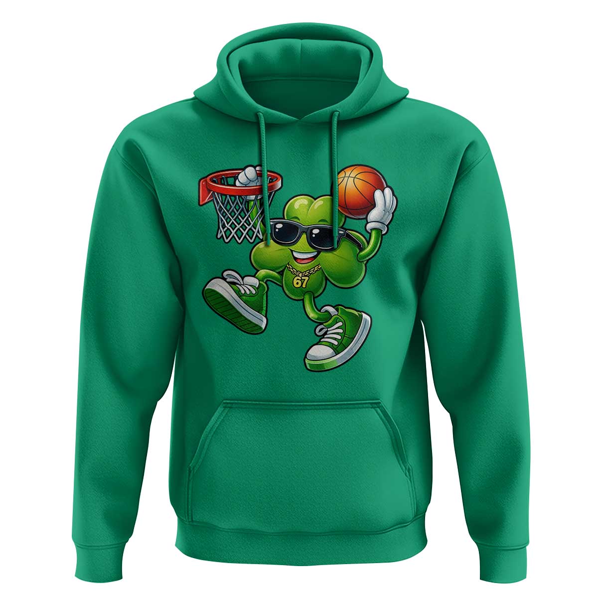 Funny 67 Meme Six Seven Basketball Shamrock St Patricks Day Hoodie