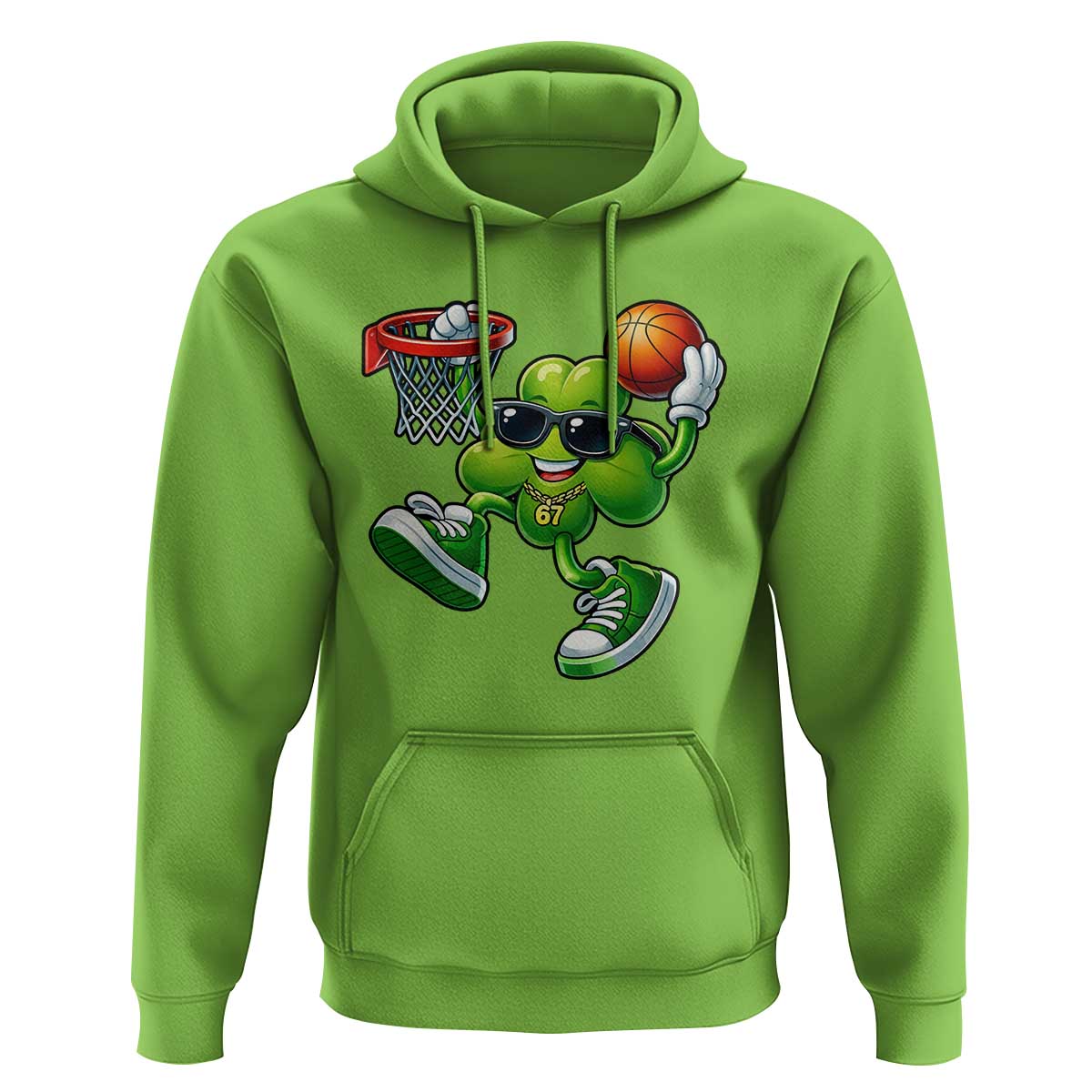 Funny 67 Meme Six Seven Basketball Shamrock St Patricks Day Hoodie