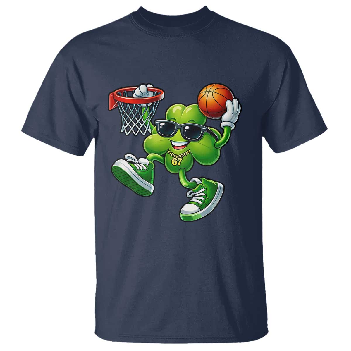 Funny 67 Meme Six Seven Basketball Shamrock St Patricks Day T Shirt
