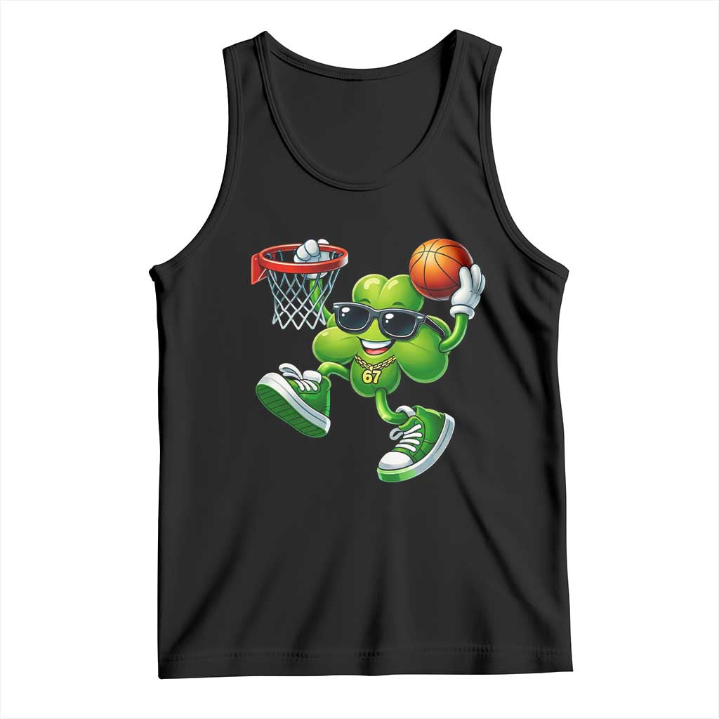 Funny 67 Meme Six Seven Basketball Shamrock St Patricks Day Tank Top