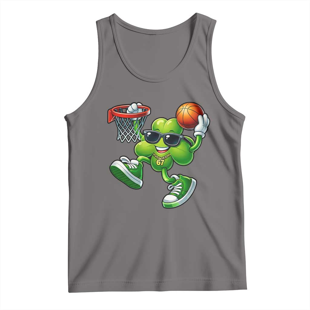 Funny 67 Meme Six Seven Basketball Shamrock St Patricks Day Tank Top