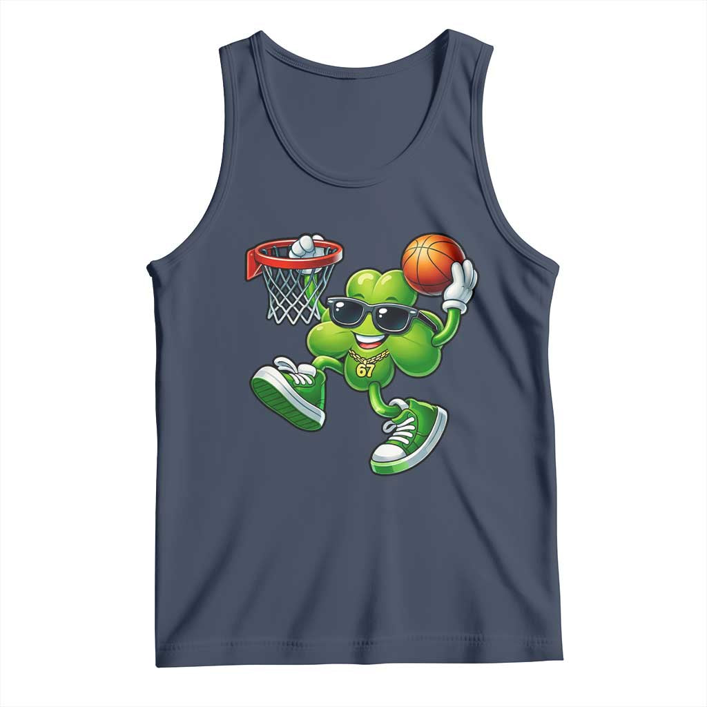 Funny 67 Meme Six Seven Basketball Shamrock St Patricks Day Tank Top