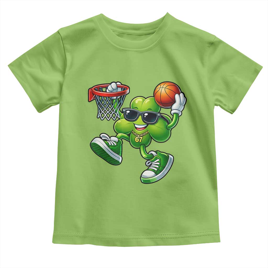 Funny 67 Meme Six Seven Basketball Shamrock St Patricks Day Toddler T Shirt