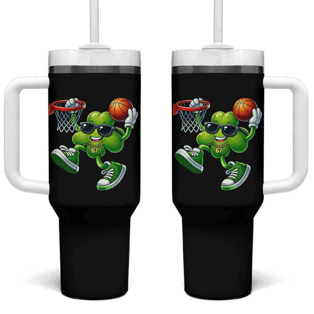 Funny 67 Meme Six Seven Basketball Shamrock St Patricks Day Tumbler With Handle