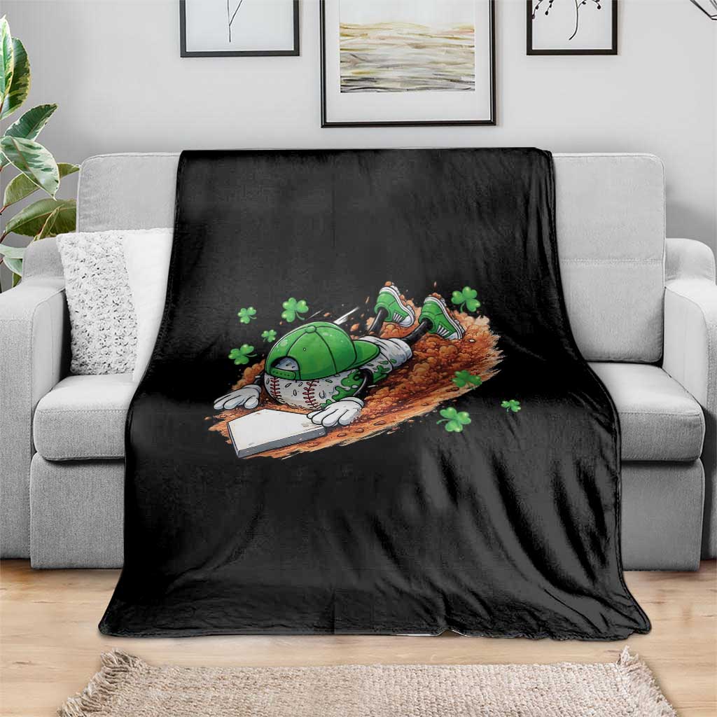 Funny Baseball St Patricks Day Home Plate Drip Throw Blanket