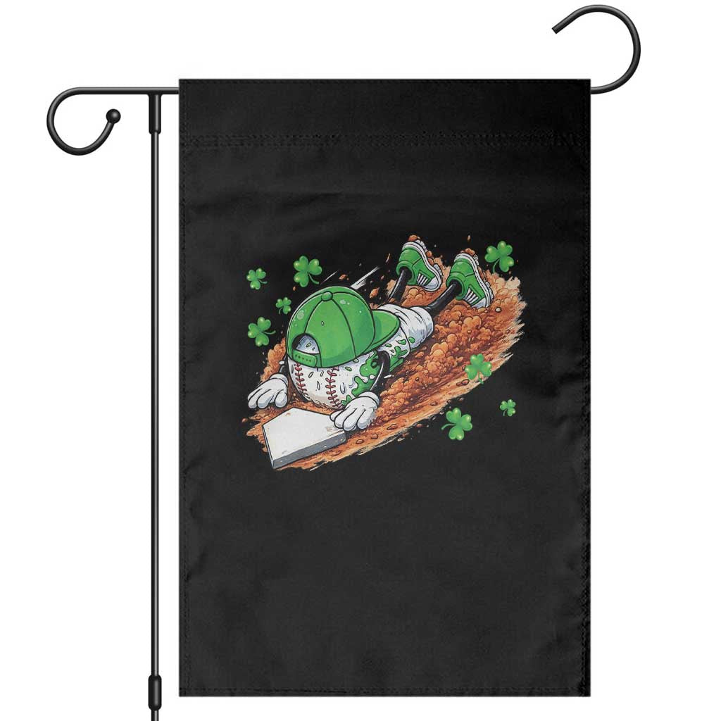 Funny Baseball St Patricks Day Home Plate Drip Garden Flag
