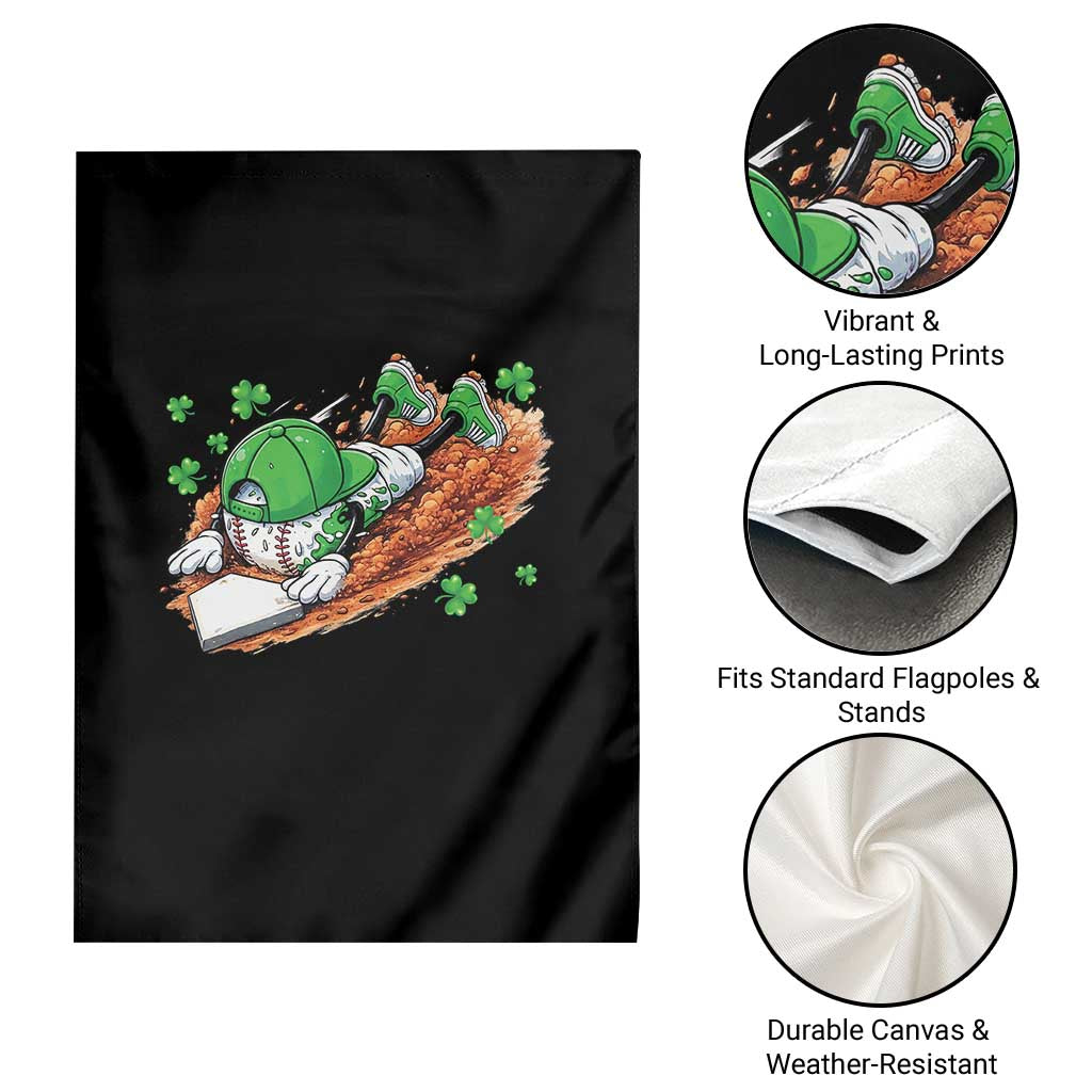 Funny Baseball St Patricks Day Home Plate Drip Garden Flag