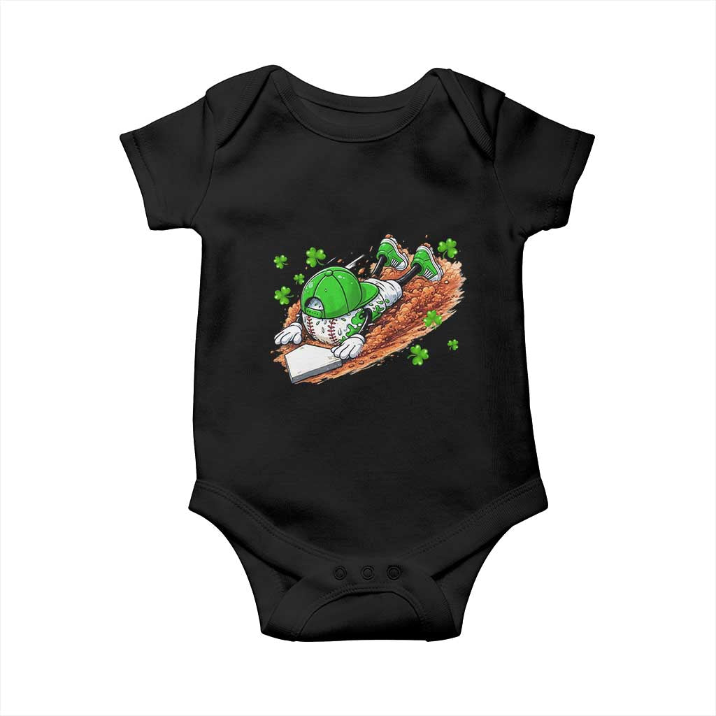 Funny Baseball St Patricks Day Home Plate Drip Baby Onesie