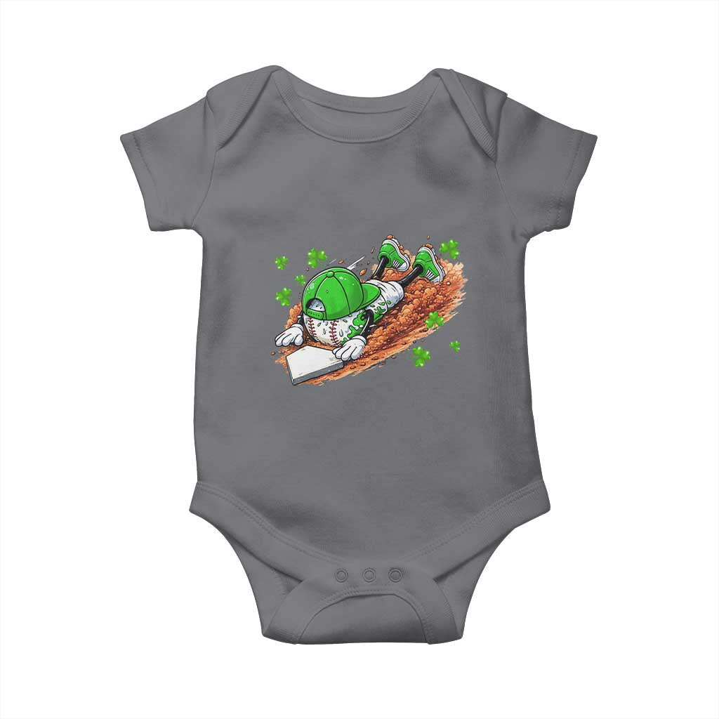 Funny Baseball St Patricks Day Home Plate Drip Baby Onesie