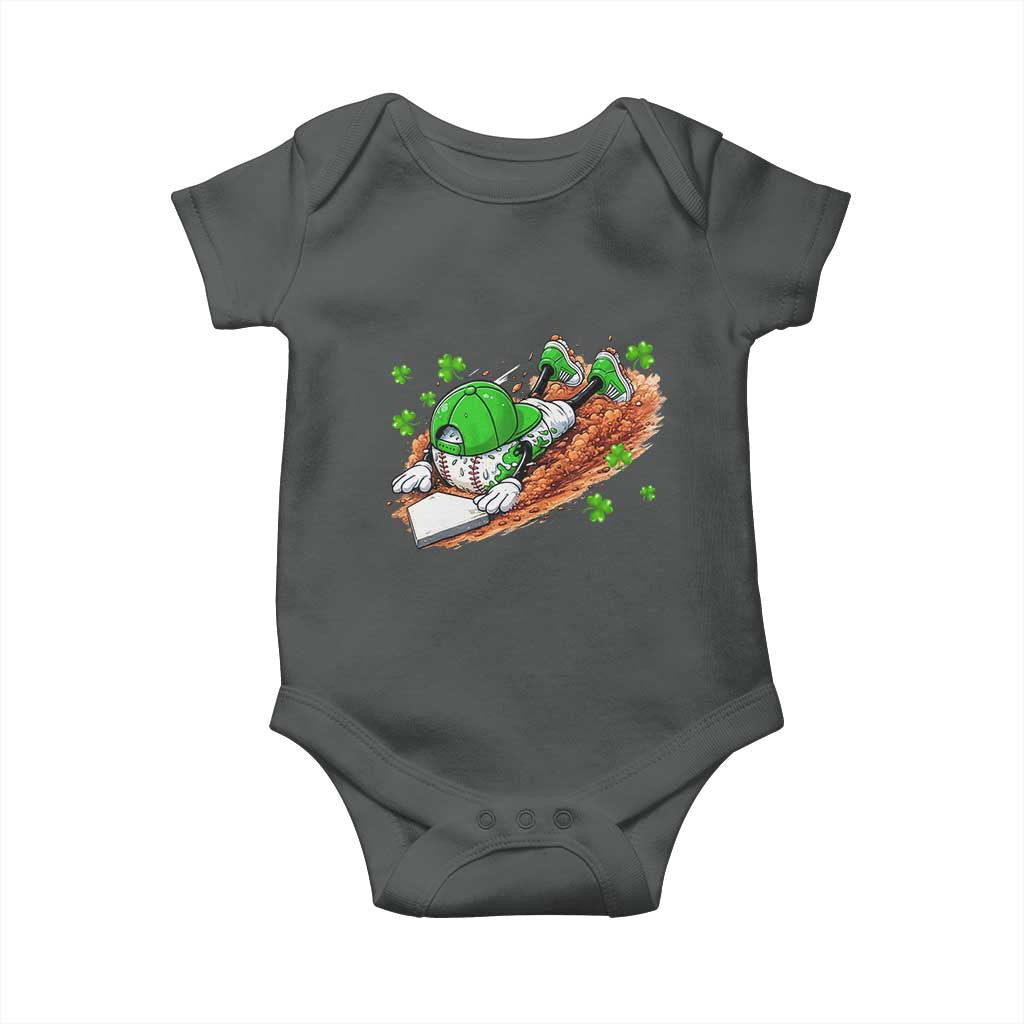 Funny Baseball St Patricks Day Home Plate Drip Baby Onesie