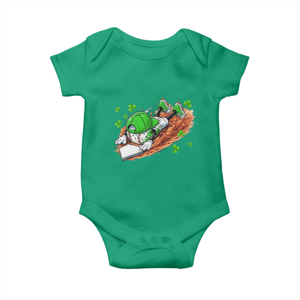 Funny Baseball St Patricks Day Home Plate Drip Baby Onesie