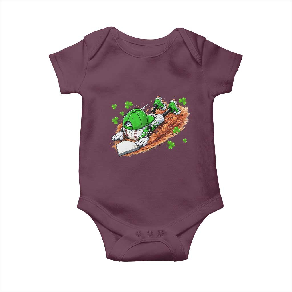 Funny Baseball St Patricks Day Home Plate Drip Baby Onesie