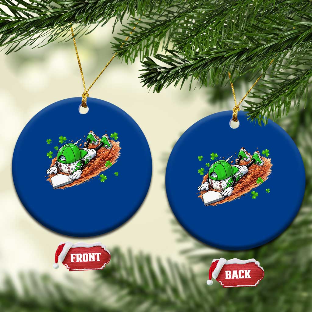 Funny Baseball St Patricks Day Home Plate Drip Ceramic Ornament
