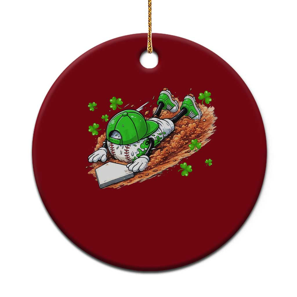 Funny Baseball St Patricks Day Home Plate Drip Ceramic Ornament