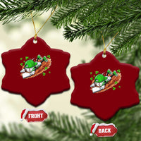 Funny Baseball St Patricks Day Home Plate Drip Ceramic Ornament